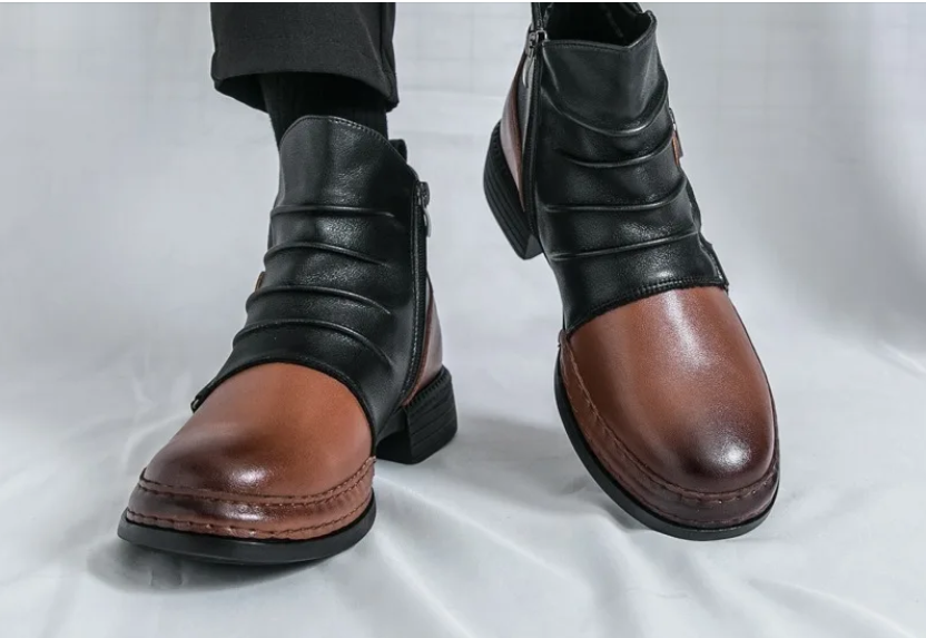 Bottines Élégantes en Cuir avec Boucle Ajustable