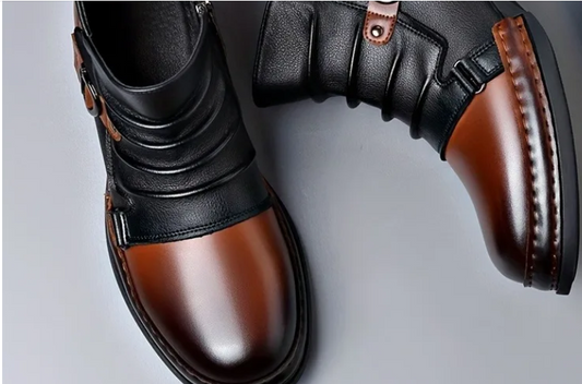 Bottines Élégantes en Cuir avec Boucle Ajustable