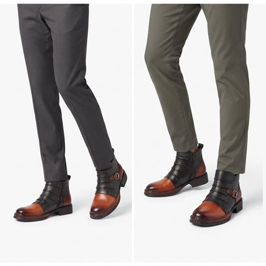 Bottines Élégantes en Cuir avec Boucle Ajustable
